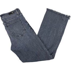 Kut from The Kloth Kelsey High Rise Ankle Flair size 6 Distressed Frayed hem